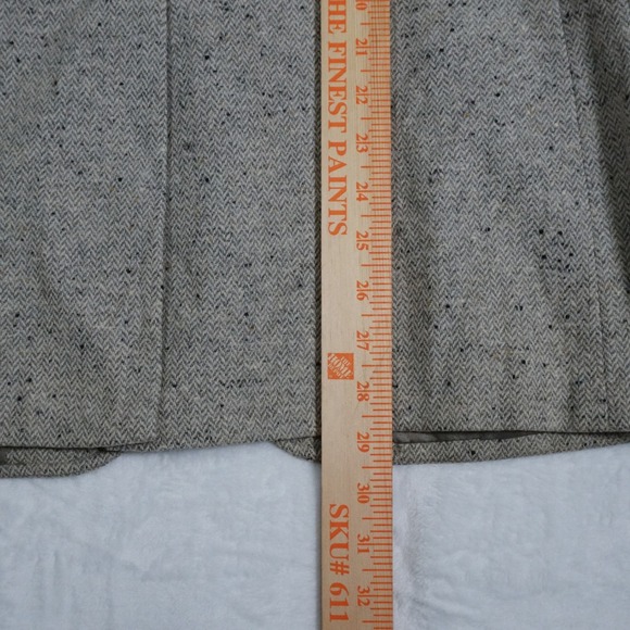 Vintage Tweed Blazer 40R-42R Gray Herringbone Elbow Patch Union Made Academia - Picture 13 of 16